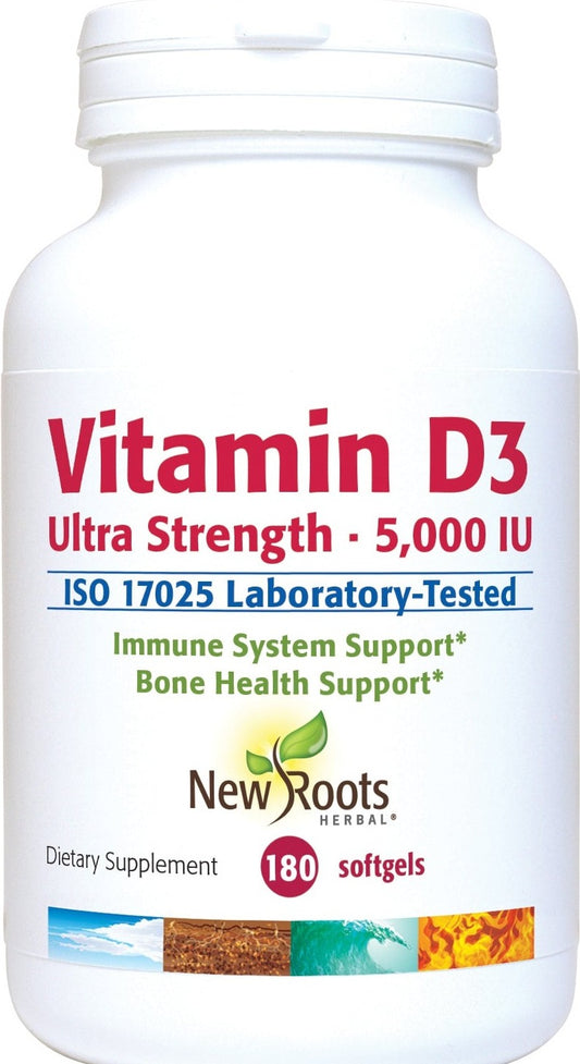 Vitamin D3 5,000 IU Ultra Strength (180 Softgels)