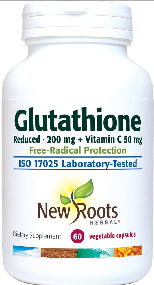 Glutathione Supplement, 200 mg Reduced + Vitamin C (60 veg caps)